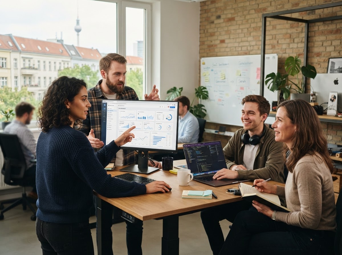 TechBerlinQuary Analystenteam bei der Überprüfung datengestützter Risikomodelle